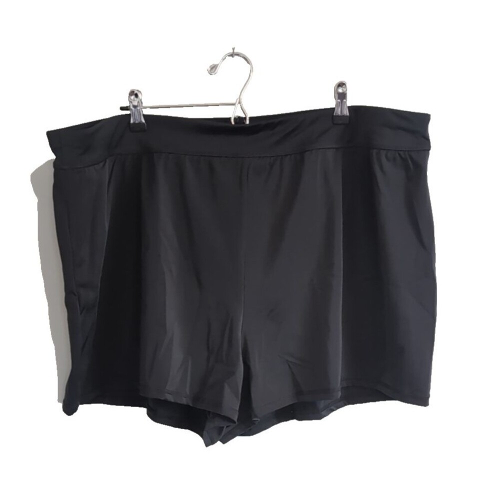 Swimsuits For All Women's Black Elastic Waist Relaxed Fit Swim Shorts Size 26